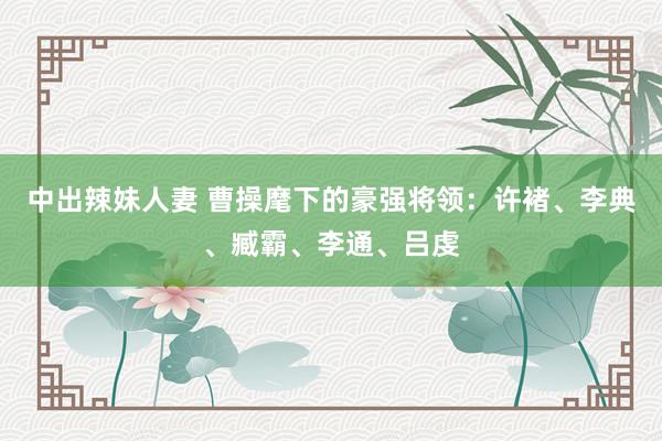 中出辣妹人妻 曹操麾下的豪强将领：许褚、李典、臧霸、李通、吕虔