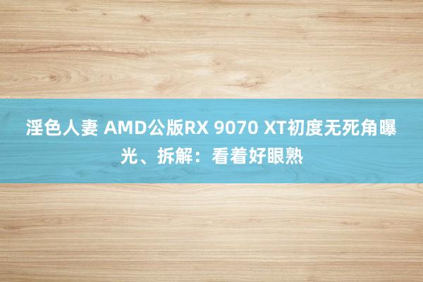 淫色人妻 AMD公版RX 9070 XT初度无死角曝光、拆解：看着好眼熟